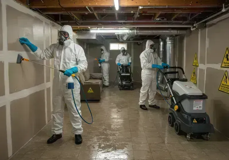 Basement Moisture Removal and Structural Drying process in South Gate Ridge, FL